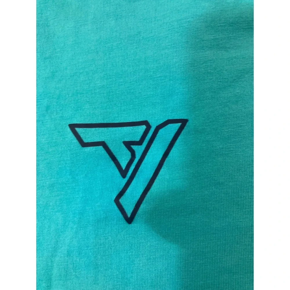 Adidas Men Aqua Teal Short Sleeve‎ T Shirt Logo Graphic Athletic Size Medium